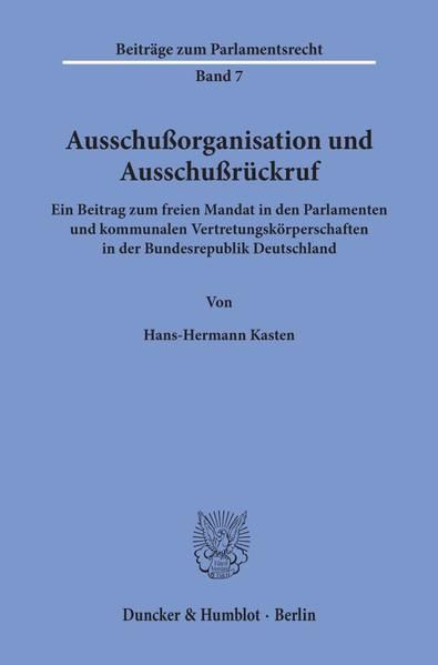 Produktbild: Ausschu&szlig;organisation und Ausschu&szlig;r&uuml;ckruf.