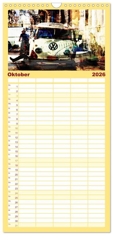 Produktbild: Familienplaner 2026 - Kuba anders-Art-ig mit 5 Spalten (Wandkalender, 21 x 45 cm) CALVENDO