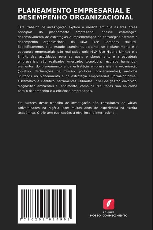 Produktbild: Planeamento Empresarial E Desempenho Organizacional