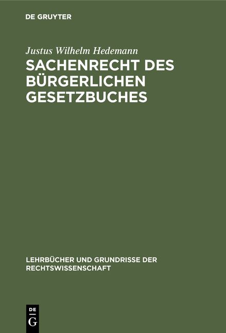 Produktbild: Sachenrecht des B&uuml;rgerlichen Gesetzbuches