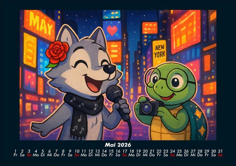 Produktbild: Rose & Taz - Reise um die Welt 2026 Fotokalender DIN A4