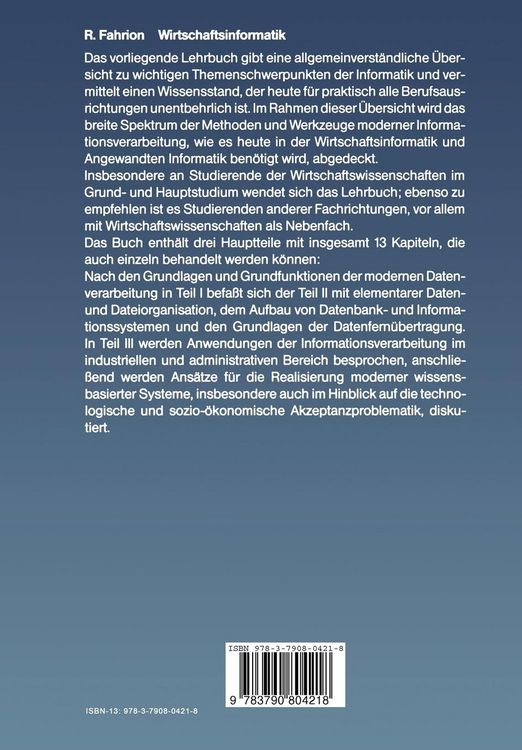 Produktbild: Wirtschaftsinformatik
