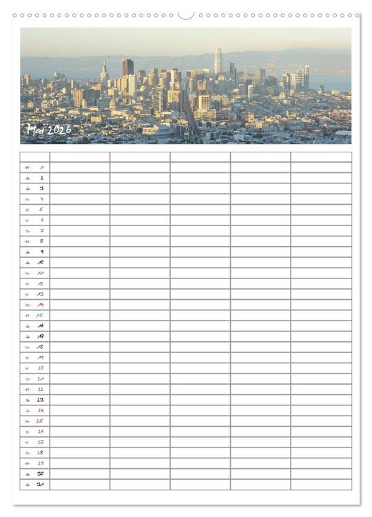 Produktbild: Kalifornien - Familienplaner 2026 (Wandkalender 2026 DIN A2 hoch), CALVENDO Monatskalender
