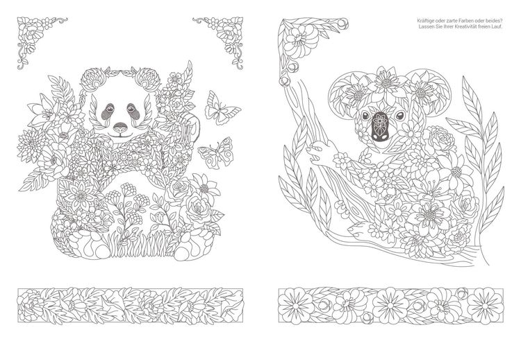 Produktbild: Inspiration Florale Tiere – 50 blumige Motive zum Ausmalen und Träumen