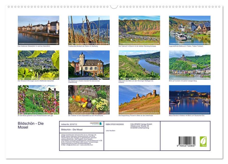 Produktbild: Bildsch&ouml;n - Die Mosel (hochwertiger Premium Wandkalender 2026 DIN A2 quer), Kunstdruck in Hochglanz
