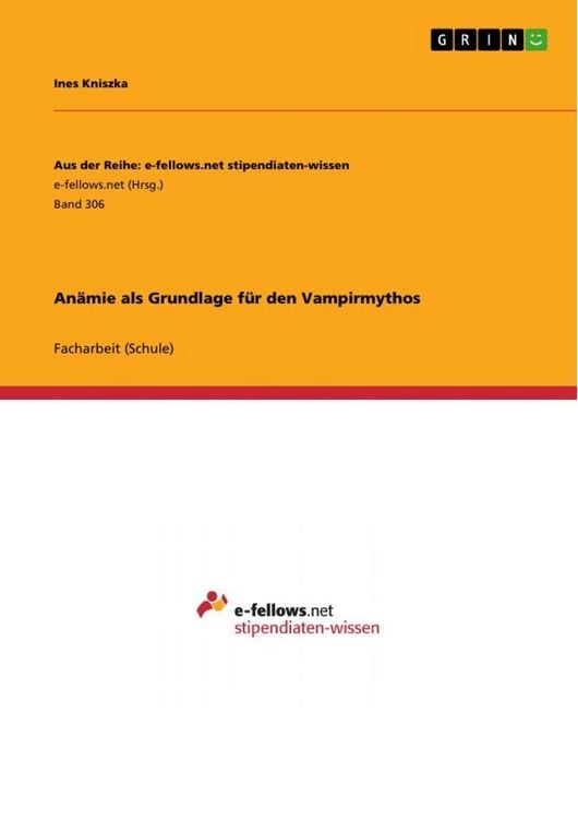 Produktbild: An&auml;mie als Grundlage f&uuml;r den Vampirmythos