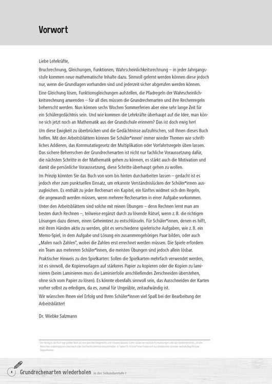 Produktbild: Grundrechenarten wiederholen in der Sekundarstufe I