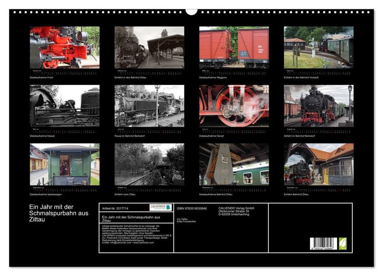 Produktbild: Ein Jahr mit der Schmalspurbahn aus Zittau (Wandkalender 2026 DIN A2 quer), CALVENDO Monatskalender
