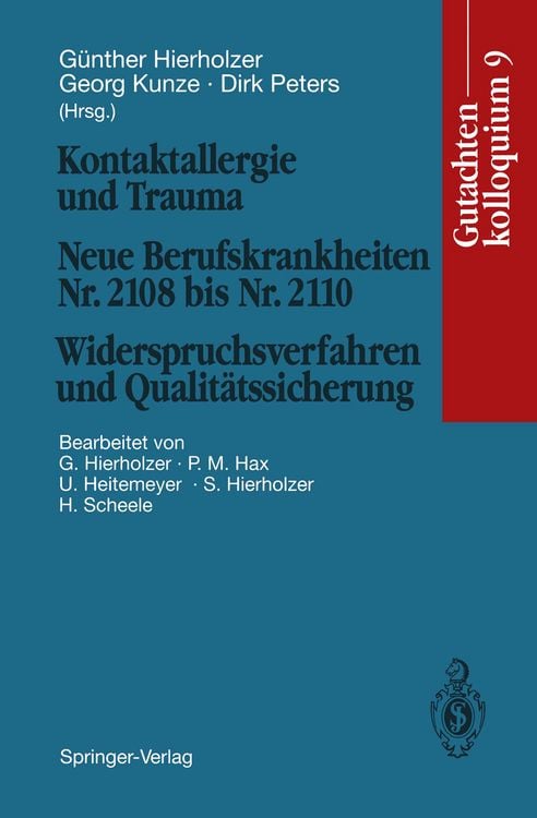 Produktbild: Kontaktallergie und Trauma Neue Berufskrankheiten Nr. 2108 bis Nr. 2110. Widerspruchsverfahren und Qualit&auml;tssicherung