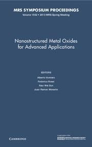 Produktbild: Nanostructured Metal Oxides for Advanced Applications: Volume 1552