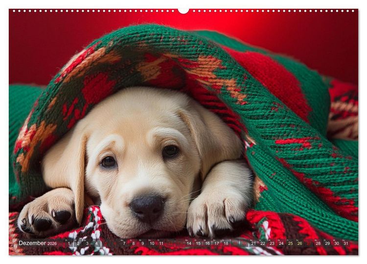 Produktbild: Welpen im Kuschelmodus - Herzerw&auml;rmende kleine Labrador Retriever (Wandkalender 2026 DIN A2 quer), CALVENDO Monatskalender