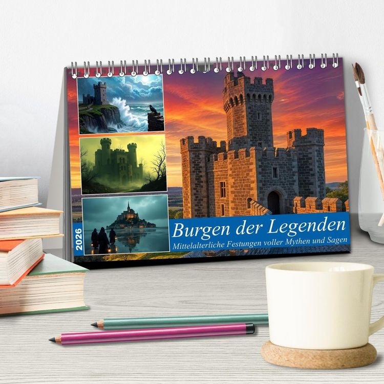 Produktbild: Burgen der Legenden (Tischkalender 2026 DIN A5 quer), CALVENDO Monatskalender