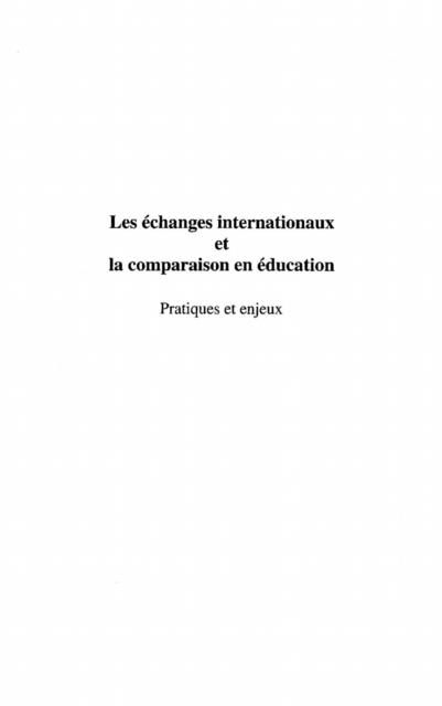 Produktbild: Echanges Internationaux Et La Comparaison En Education