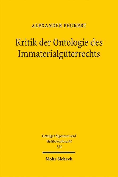 Produktbild: Kritik der Ontologie des Immaterialg&uuml;terrechts