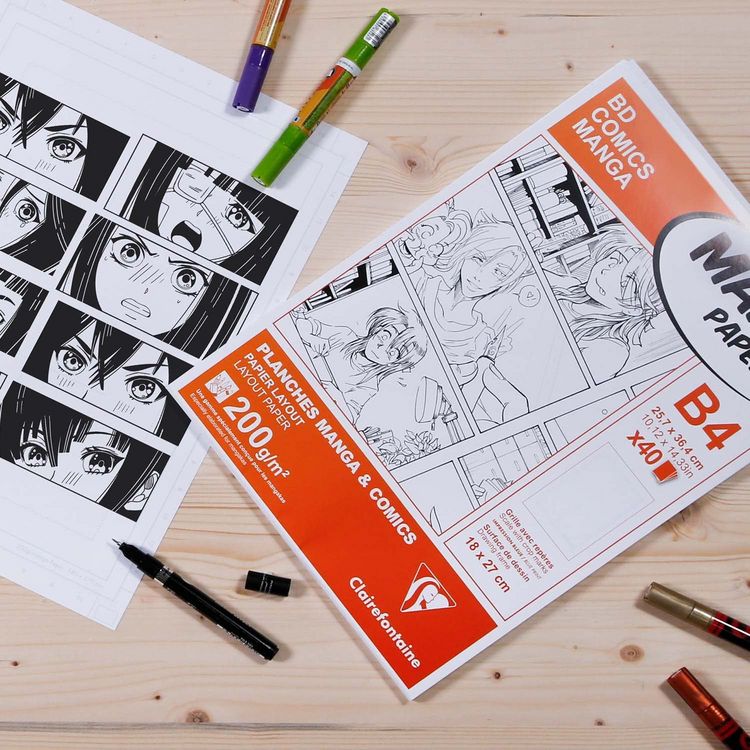 Produktbild: Papier f&uuml;r Manga, Packung/Etui mit 40 Blatt B4 200g