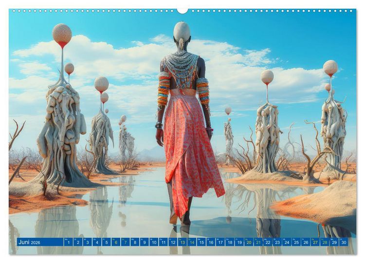 Produktbild: Surrealistische Bilder - Inspiriert von den Massai (Wandkalender 2026 DIN A2 quer), CALVENDO Monatskalender