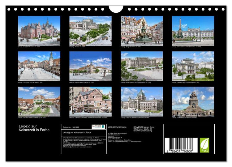 Produktbild: Leipzig zur Kaiserzeit in Farbe (Wandkalender 2026 DIN A4 quer), CALVENDO Monatskalender