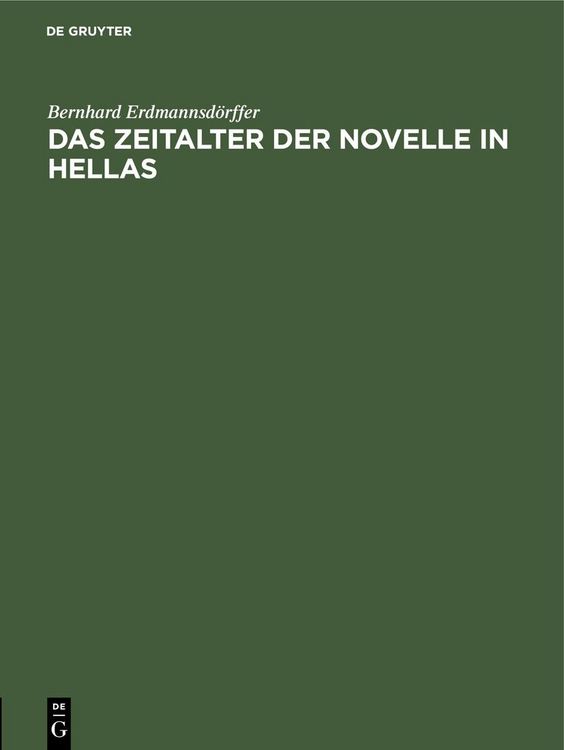Produktbild: Das Zeitalter der Novelle in Hellas