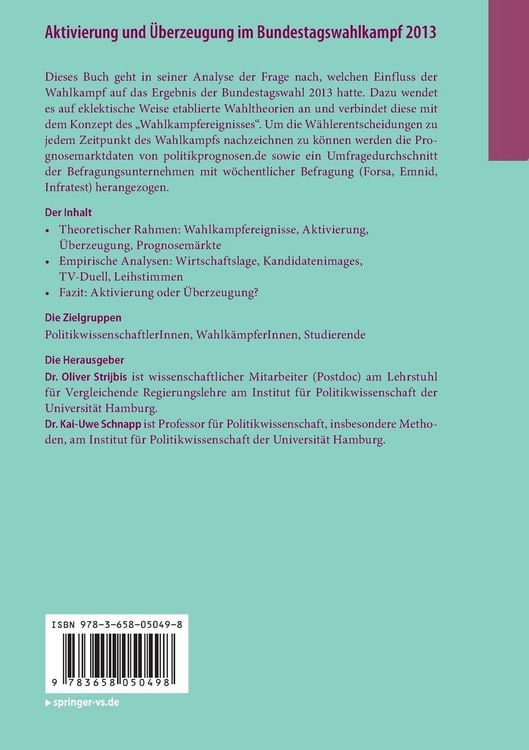 Produktbild: Aktivierung und &Uuml;berzeugung im Bundestagswahlkampf 2013