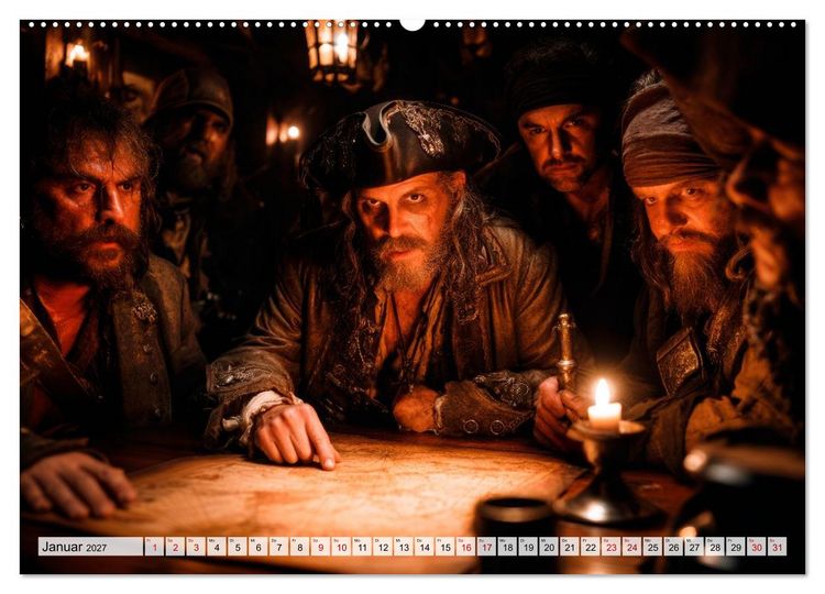 Produktbild: Piraten - Legenden der sieben Meere (hochwertiger Premium Wandkalender 2027 DIN A2 quer), Kunstdruck in Hochglanz