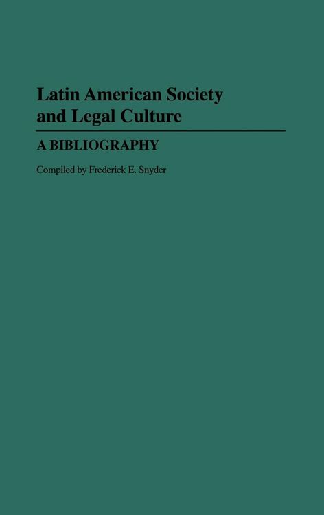 Produktbild: Latin American Society and Legal Culture