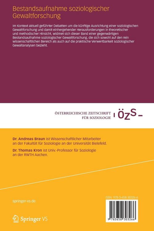 Produktbild: Bestandsaufnahme soziologischer Gewaltforschung