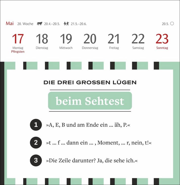 Produktbild: Die drei gro&szlig;en L&uuml;gen Premium-Postkartenkalender 2027 - 53 Postkarten mit am&uuml;santen Alltagsl&uuml;gen