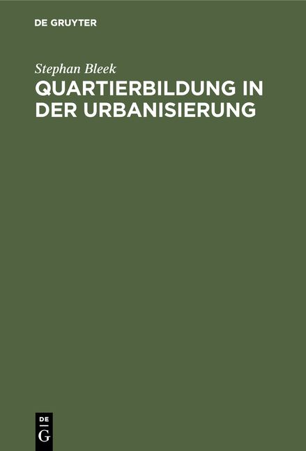 Produktbild: Quartierbildung in der Urbanisierung