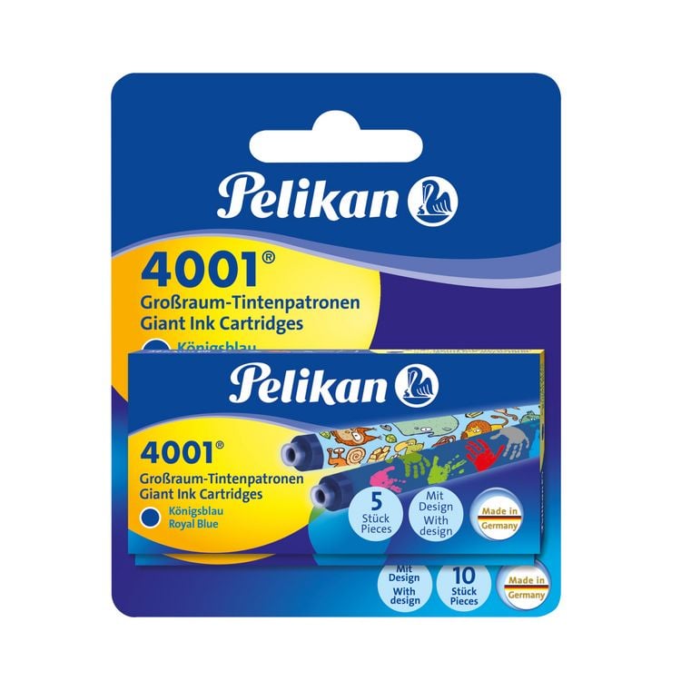Produktbild: Pelikan Tintenpatronen 4001&reg; 2 x 5er Set Patronen mit bunt bedruckten Gro&szlig;raum-Patronen, K&ouml;nigsblau