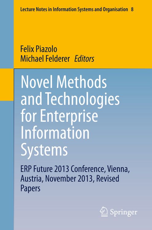 Produktbild: Novel Methods and Technologies for Enterprise Information Systems