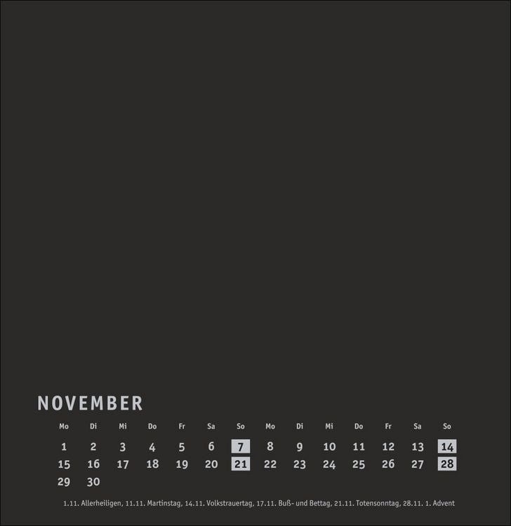 Produktbild: Premium-Bastelkalender schwarz gro&szlig; 2027