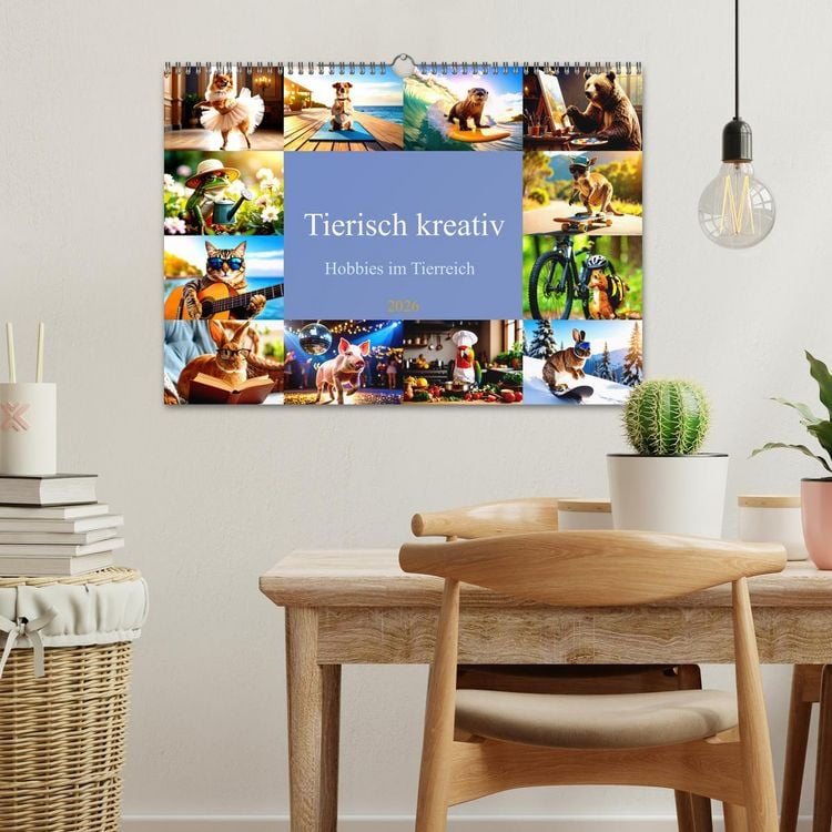 Produktbild: Tierisch kreativ: Hobbies im Tierreich (Wandkalender 2026 DIN A3 quer), CALVENDO Monatskalender
