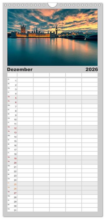 Produktbild: Familienplaner 2026 - Weltmetropole London mit 5 Spalten (Wandkalender, 21 x 45 cm) CALVENDO