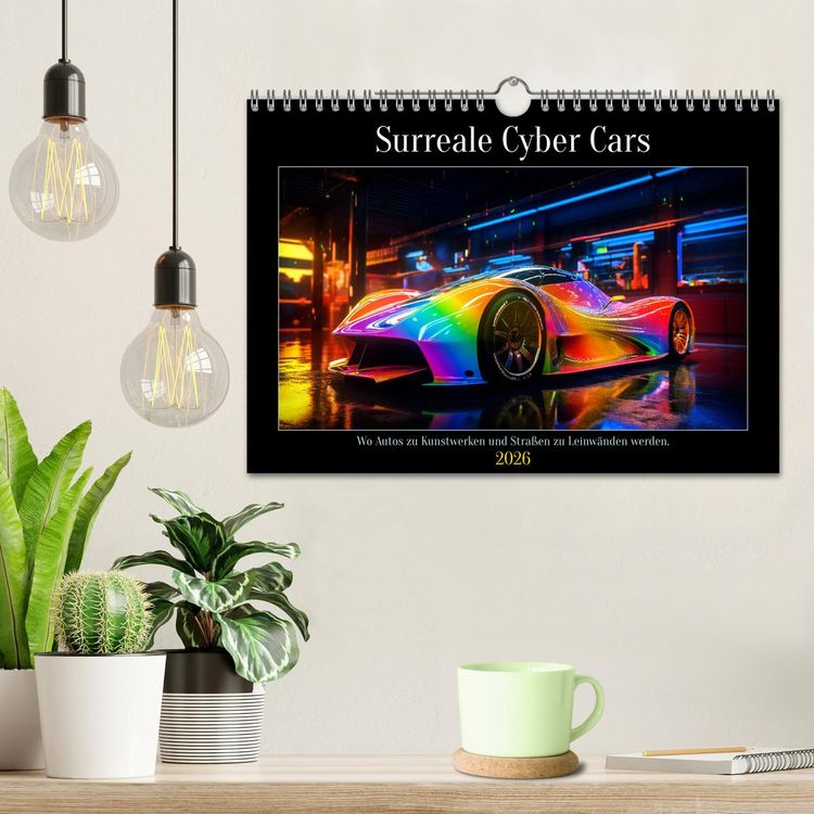 Produktbild: Surreale Cyber Cars (Wandkalender 2026 DIN A4 quer), CALVENDO Monatskalender