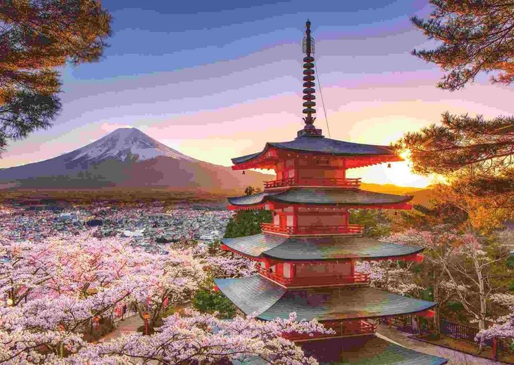 Produktbild: Erwachsenenpuzzle 1000 Teile - Kirschbl&uuml;te in Japan