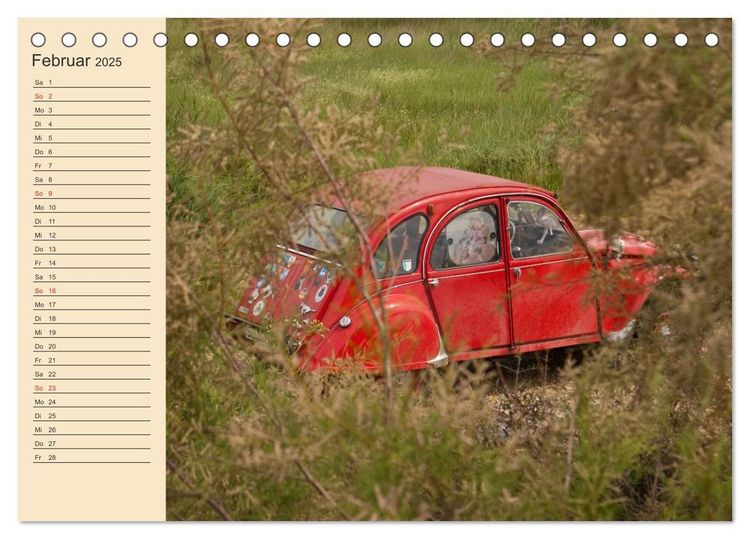 Produktbild: Citro&euml;n 2CV - Ente rot (Tischkalender 2025 DIN A5 quer), CALVENDO Monatskalender