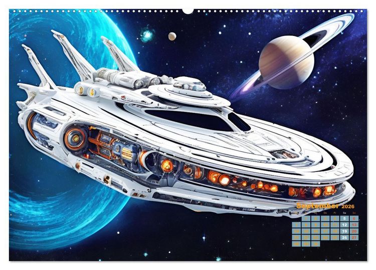 Produktbild: Im Weltall unterwegs - Verr&uuml;ckte Fahrzeuge im Universum (Wandkalender 2026 DIN A2 quer), CALVENDO Monatskalender