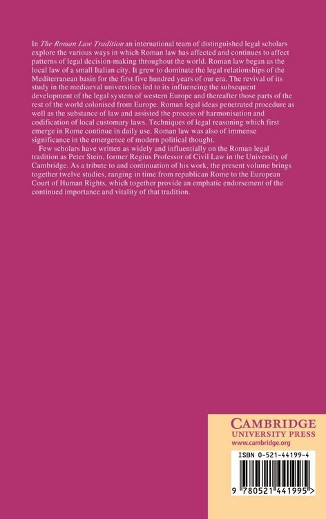 Produktbild: The Roman Law Tradition