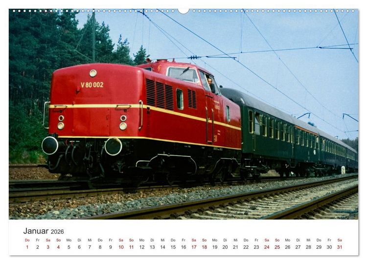 Produktbild: Deutsche Diesellokomotiven (Wandkalender 2026 DIN A2 quer), CALVENDO Monatskalender