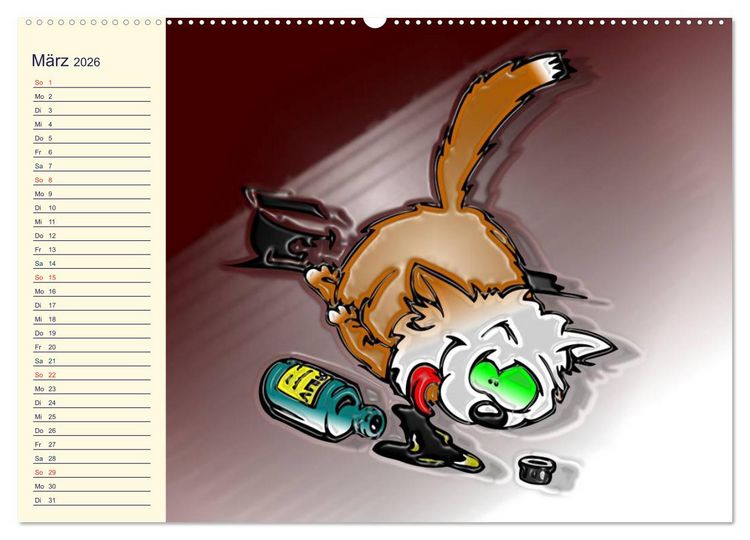 Produktbild: Alles f&uuml;r die Katz! Lustiger Katzen-Planer (hochwertiger Premium Wandkalender 2026 DIN A2 quer), Kunstdruck in Hochglanz