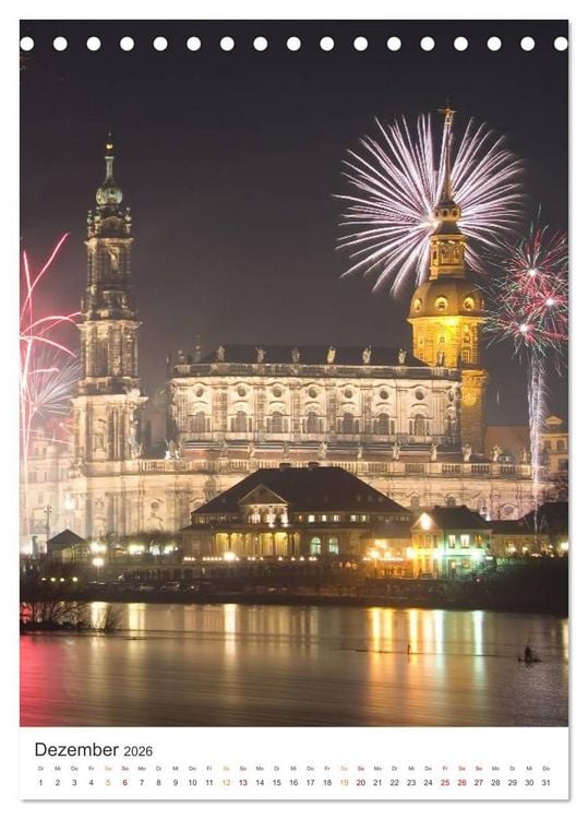 Produktbild: Highlights in Dresden (Tischkalender 2026 DIN A5 hoch), CALVENDO Monatskalender