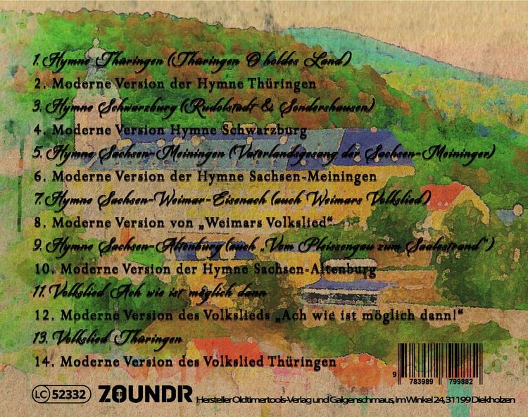 Produktbild: Th&uuml;ringen - Hymnen und Volkslieder