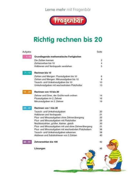 Produktbild: Fragenb&auml;r - Richtig rechnen 1. Klasse