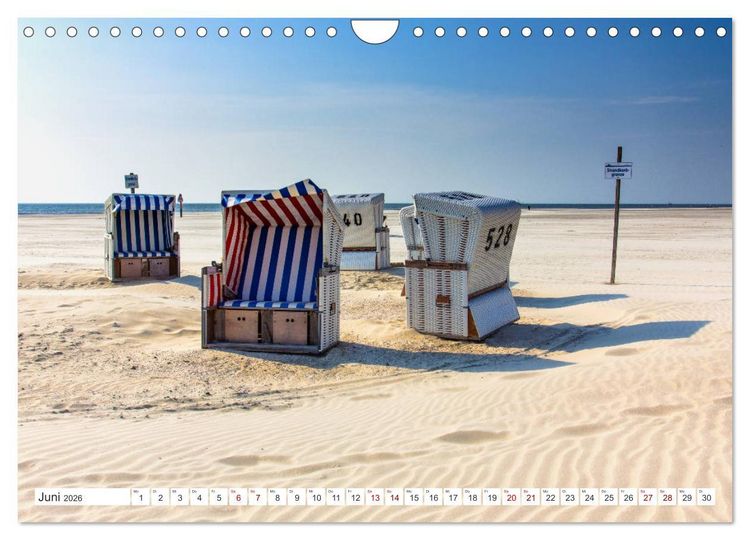 Produktbild: ST. PETER ORDING Strand und Meer (Wandkalender 2026 DIN A4 quer), CALVENDO Monatskalender