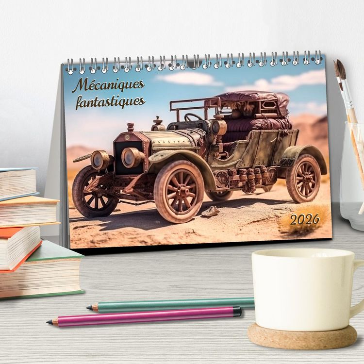 Produktbild: M&eacute;caniques fantastiques (Calendrier de bureau 2026 DIN A5 vertical), CALVENDO calendrier mensuel
