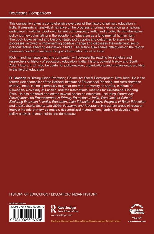 Produktbild: The Routledge Companion to Primary Education in India