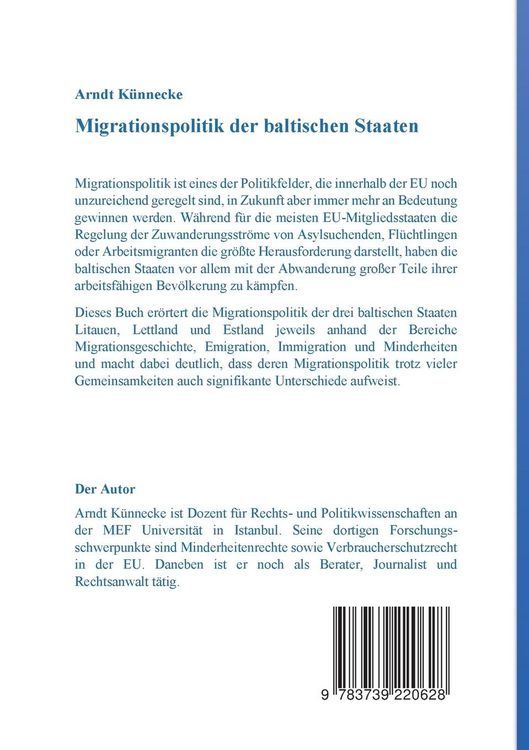 Produktbild: Migrationspolitik der baltischen Staaten