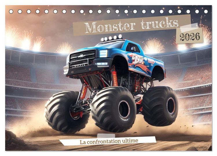 Produktbild: Monster trucks La confrontation ultime (Calendrier de bureau 2026 DIN A5 vertical), CALVENDO calendrier mensuel