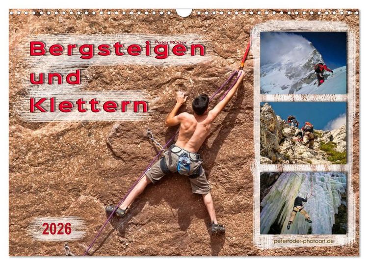 Produktbild: Bergsteigen und Klettern (Wandkalender 2026 DIN A3 quer), CALVENDO Monatskalender