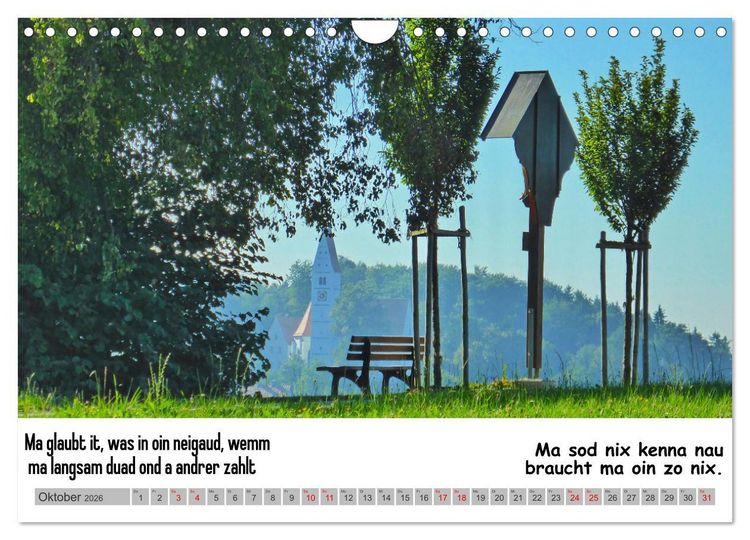 Produktbild: Schw&auml;bische Sprichw&ouml;rter 1 Wi ma hald so said! (Wandkalender 2026 DIN A4 quer), CALVENDO Monatskalender